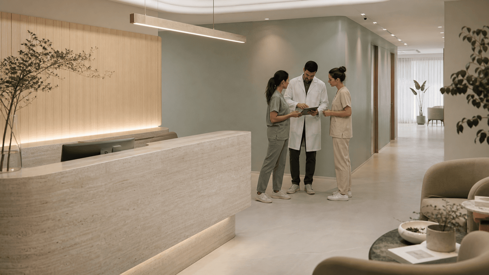 Sade Klinik Sakin ve mahremiyeti gözeten alanlar.